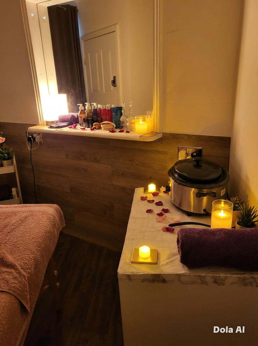 Client relaxing during a combined massage and facial appointment